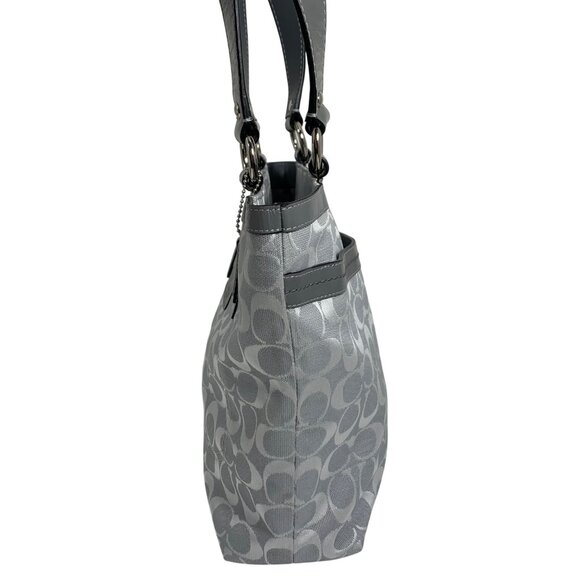 COACH Penelope Signature Lunch Tote Patent Trim Shoulder Bag F16532 w/ Tag EUC - Picture 2 of 10